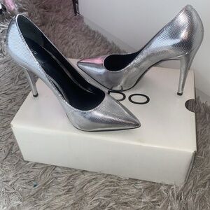 Aldo Metallic Silver Stiletto Heels
